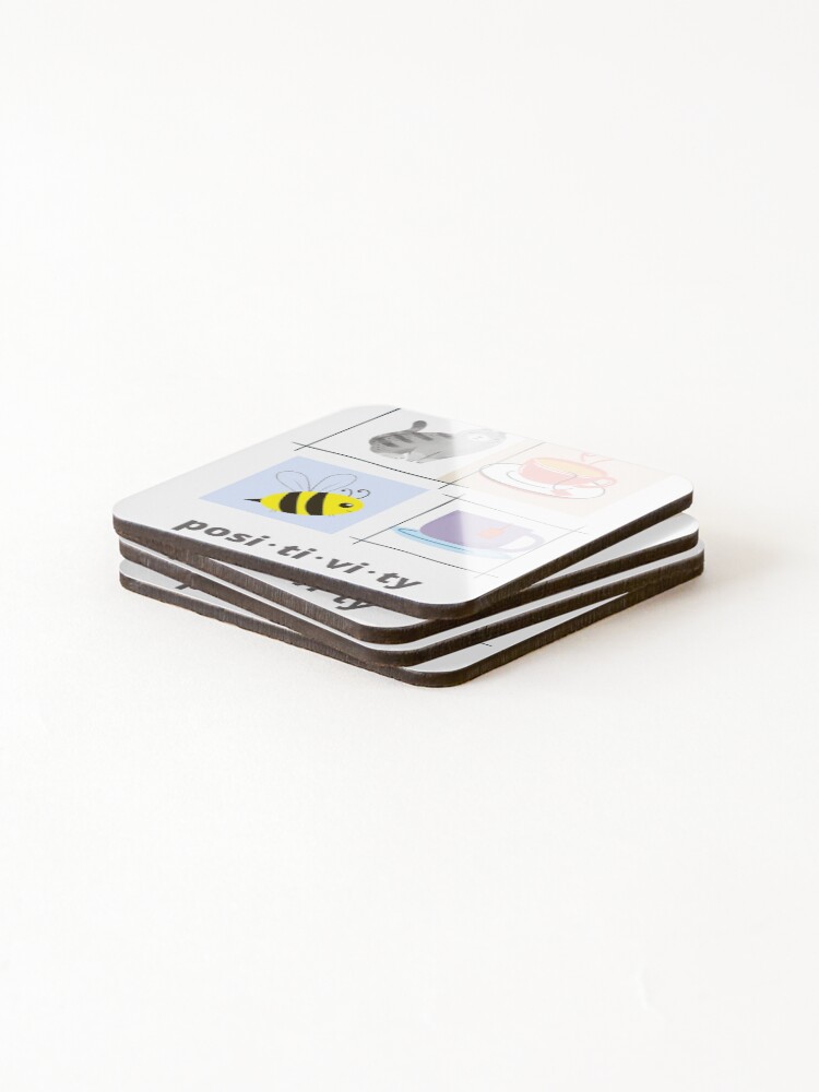 Thumbnail 4 of 5, Coasters (Set of 4), Positivity designed and sold by somebasic.