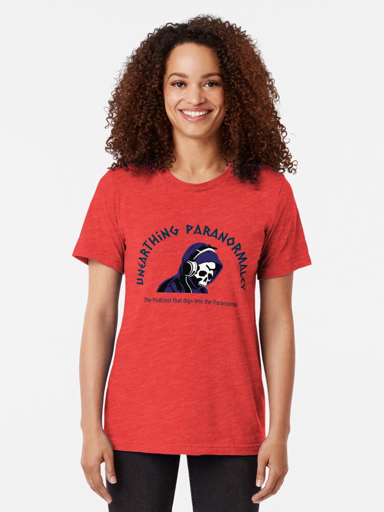 Alternate view of Podcast Merchandise for Unearthing Paranormalcy Tri-blend T-Shirt