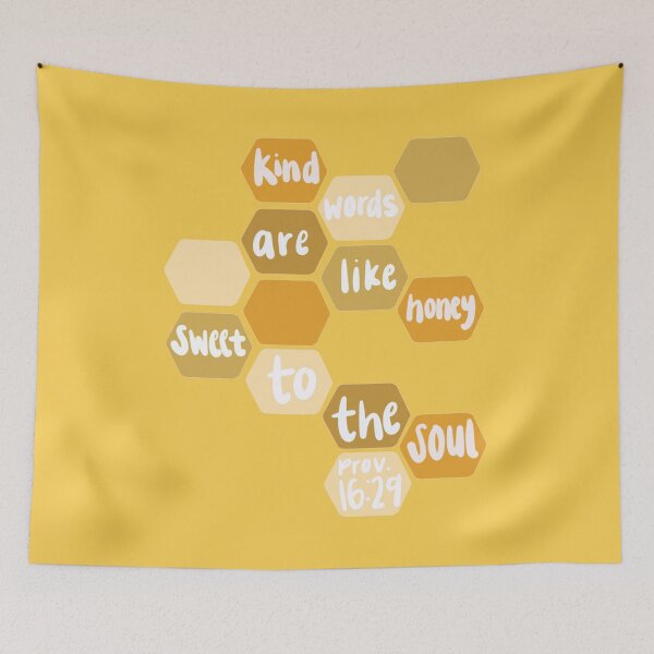 Item preview, Proverbs 16:24 Kind Words Sweet Like Honey Bible Verse designed and sold by faithprints.