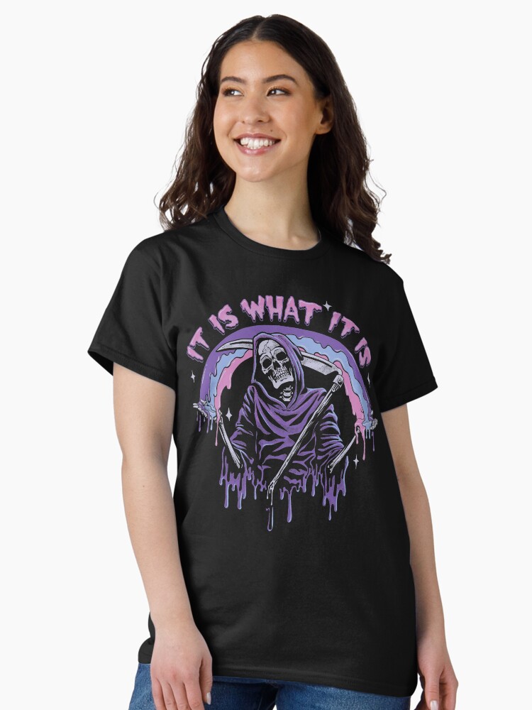 Imagen 2 de 7, Camiseta clásica con la obra Muerte ~ Es lo que es ~ Pastel Goth Grim Reaper Drip, diseñada y vendida por ctkrstudio.