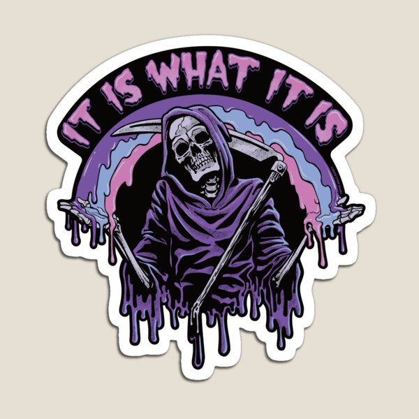 Death ~ It Is What It Is ~ Pastel Goth Grim Reaper Drip Magnet