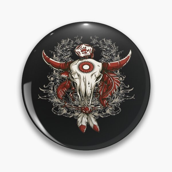 Item preview, Cow Skull Tribal Design with feathers designed and sold by spicygarb.