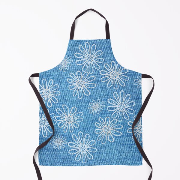 Item preview, Blue Denim with Daisies Embroidery Design designed and sold by StickerArtwork.