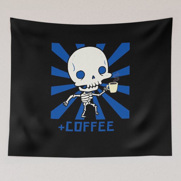 Item preview, Skeleton drinking coffee designed and sold by Mya4You.