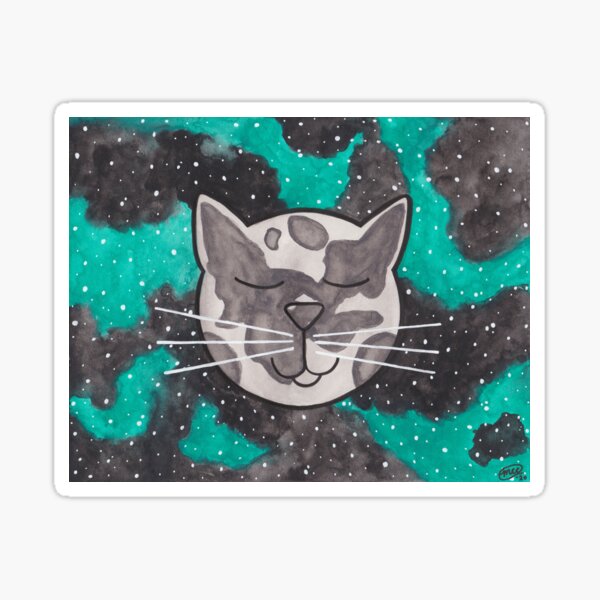 Cat Moon Sticker
