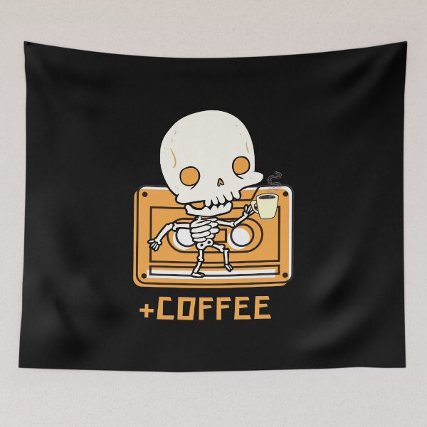 Item preview, Skeleton drinking coffee designed and sold by Mya4You.