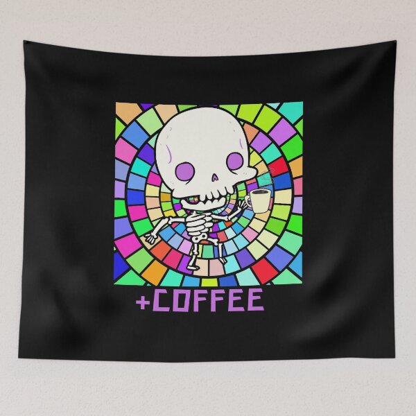 Item preview, Skeleton drinking coffee designed and sold by Mya4You.