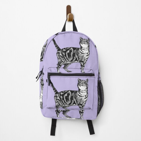 Item preview, Tabby Cat Art Lilac Purple Pattern designed and sold by Sarah  Rajkotwala.