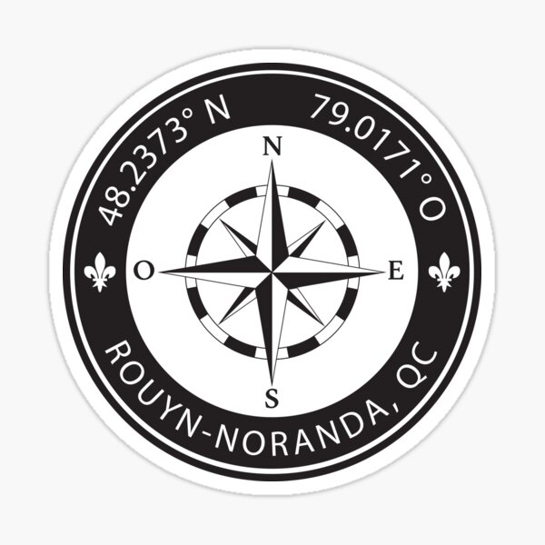 Item preview, Coordonnées géographiques de Rouyn-Noranda, Québec designed and sold by TeeOhGraphics.
