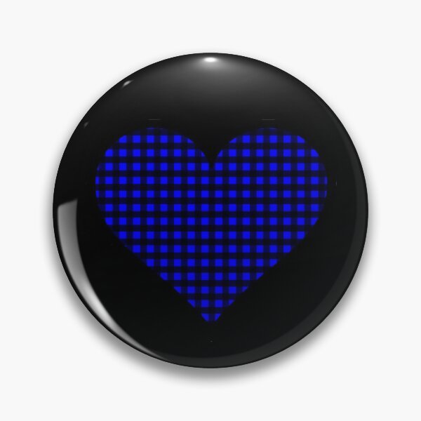 Item preview, Cobalt Blue and Black Gingham Heart designed and sold by Bumblefuzzies.