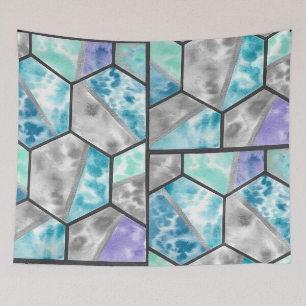 Item preview, Watercolor Art - Hexagons designed and sold by lucyideas.