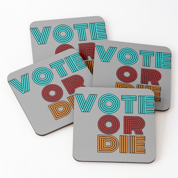 Item preview, Vote or die retro designed and sold by Feline Rockstars.