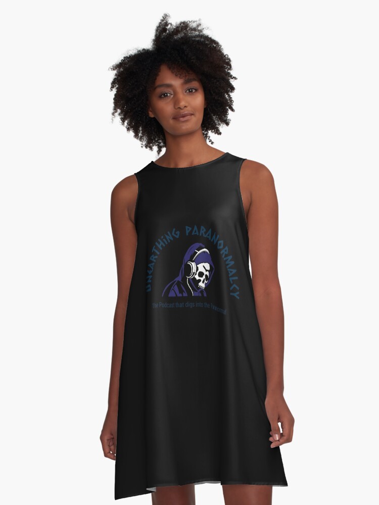 Thumbnail 1 of 4, A-Line Dress, Podcast Merchandise for Unearthing Paranormalcy designed and sold by unpnormalcy.
