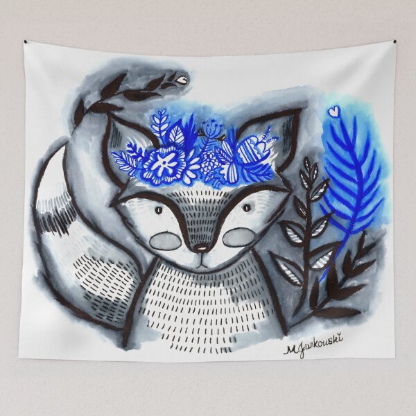 Item preview, Floral Crown Fox designed and sold by marciejurkowski.