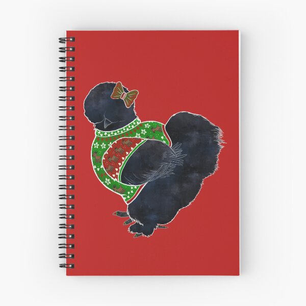 Item preview, Black Silkie Chicken In An Ugly Christmas Sweater & Bow designed and sold by iamgirl1.