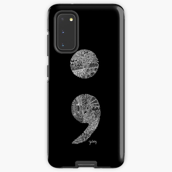Patterned Semicolon #2 in white Samsung Galaxy Tough Case