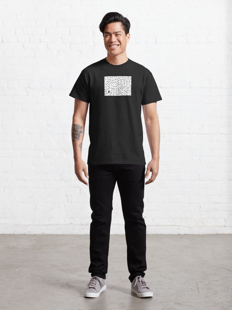 Alternate view of Tribal Print-Indiana-Black and White Classic T-Shirt