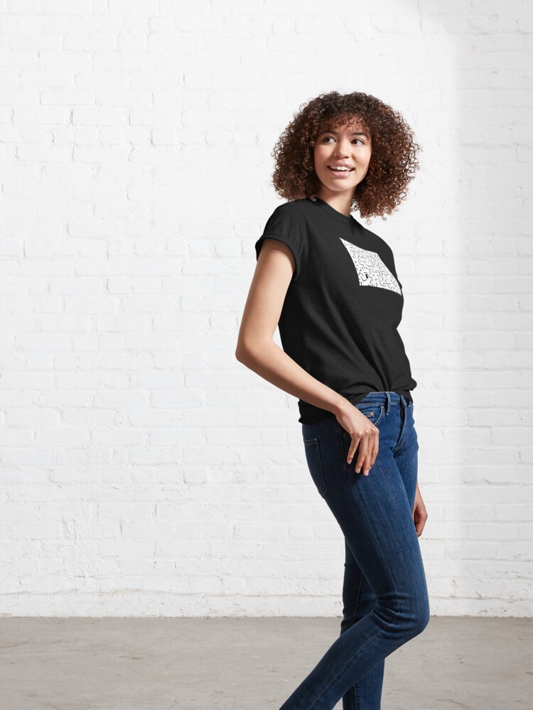 Alternate view of Tribal Print-Indiana-Black and White Classic T-Shirt