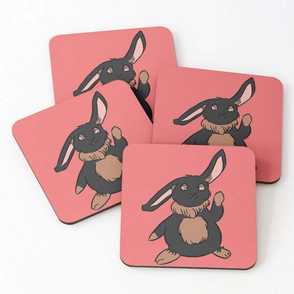 Item preview, Cute Cartoon Bunny Waving - Black designed and sold by ArtbyLinnea.