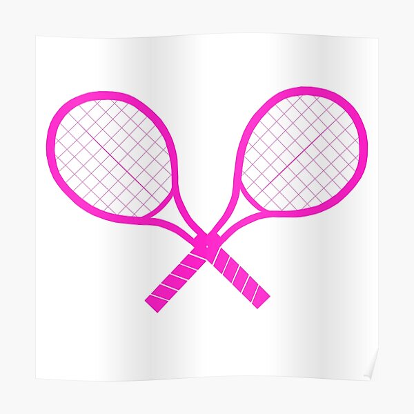 Crossed Tennis Rackets Poster