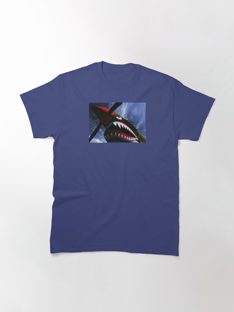 Thumbnail 2 of 7, Classic T-Shirt, The Curtiss P-40 Warhawk Plane-American Fighter Aircraft designed and sold by Emily Gartner.