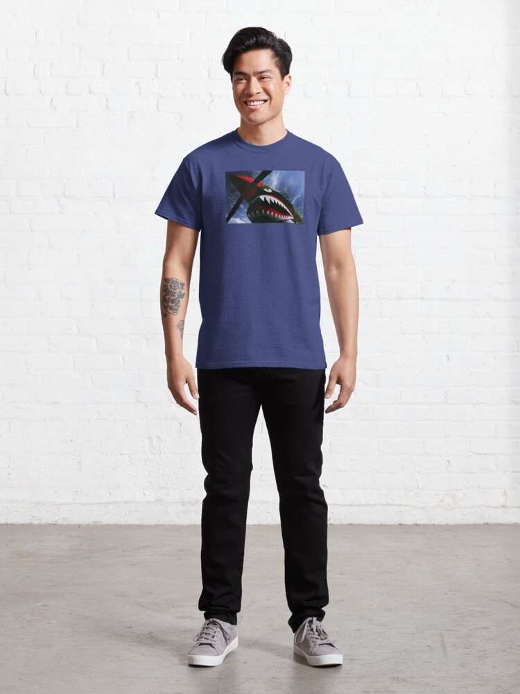 Thumbnail 3 of 7, Classic T-Shirt, The Curtiss P-40 Warhawk Plane-American Fighter Aircraft designed and sold by Emily Gartner.