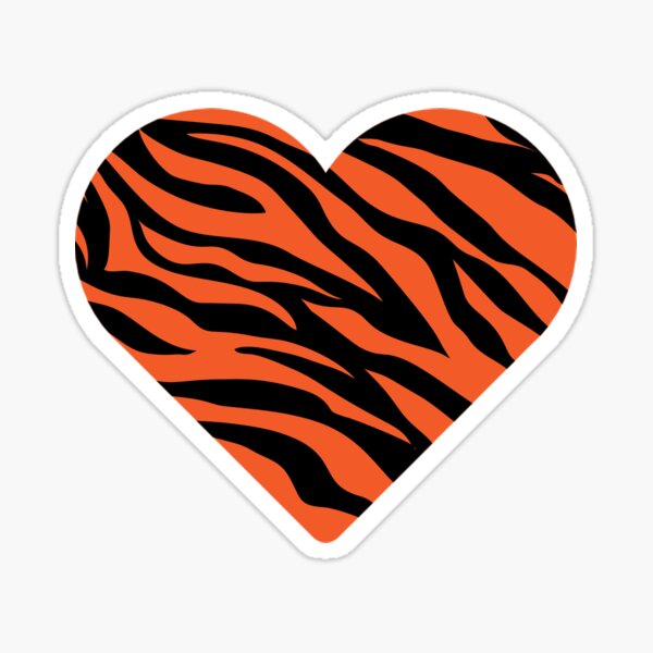 Bright Orange Red & Black Bengal Tiger Stripes Animal Print 