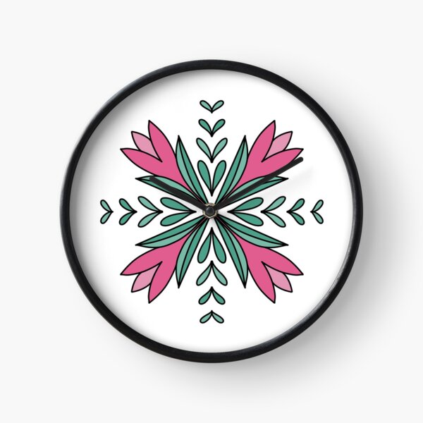 Floral Mandala Design Clock