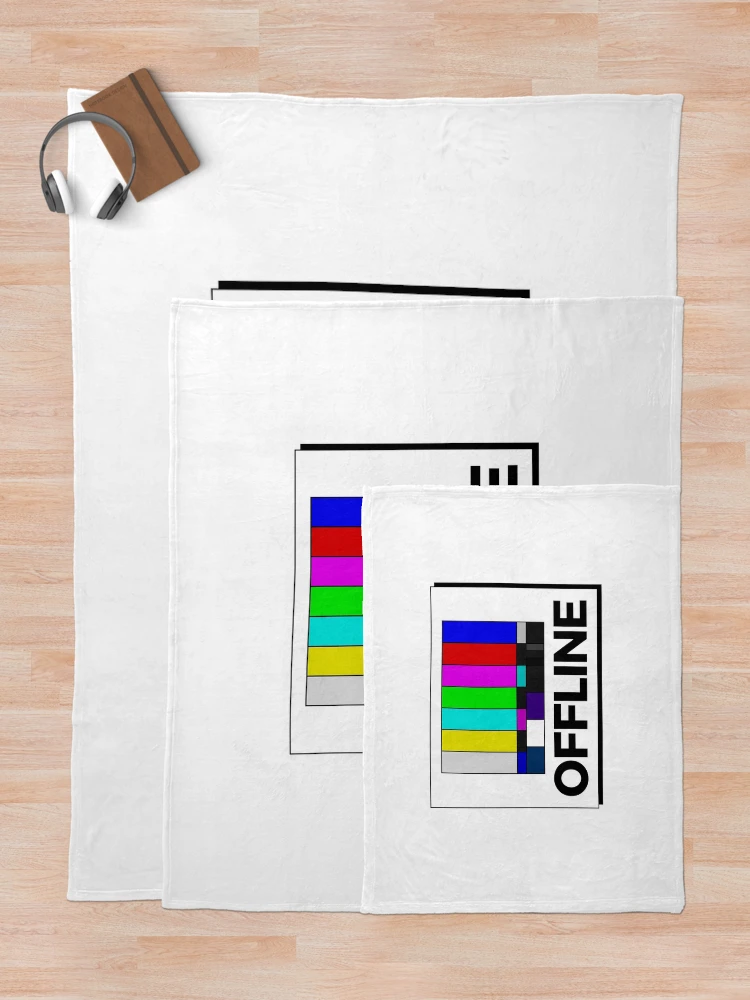 Thumbnail 5 of 6, Throw Blanket, Offline Test Pattern Graphic designed and sold by ClickForMore.