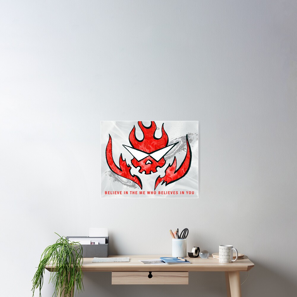 "Gurren Lagann Flag Believe in the Me Who Believes in You" Poster by