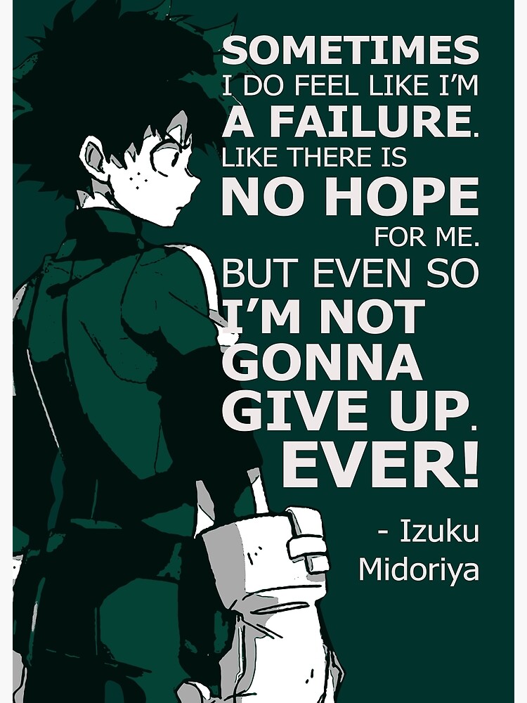 "Izuku Midoriya Anime Quote" Poster by jel1611 | Redbubble