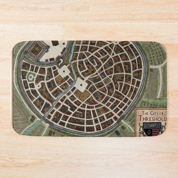 Item preview, Map of the Town of Threshold designed and sold by Dungeonmusings.