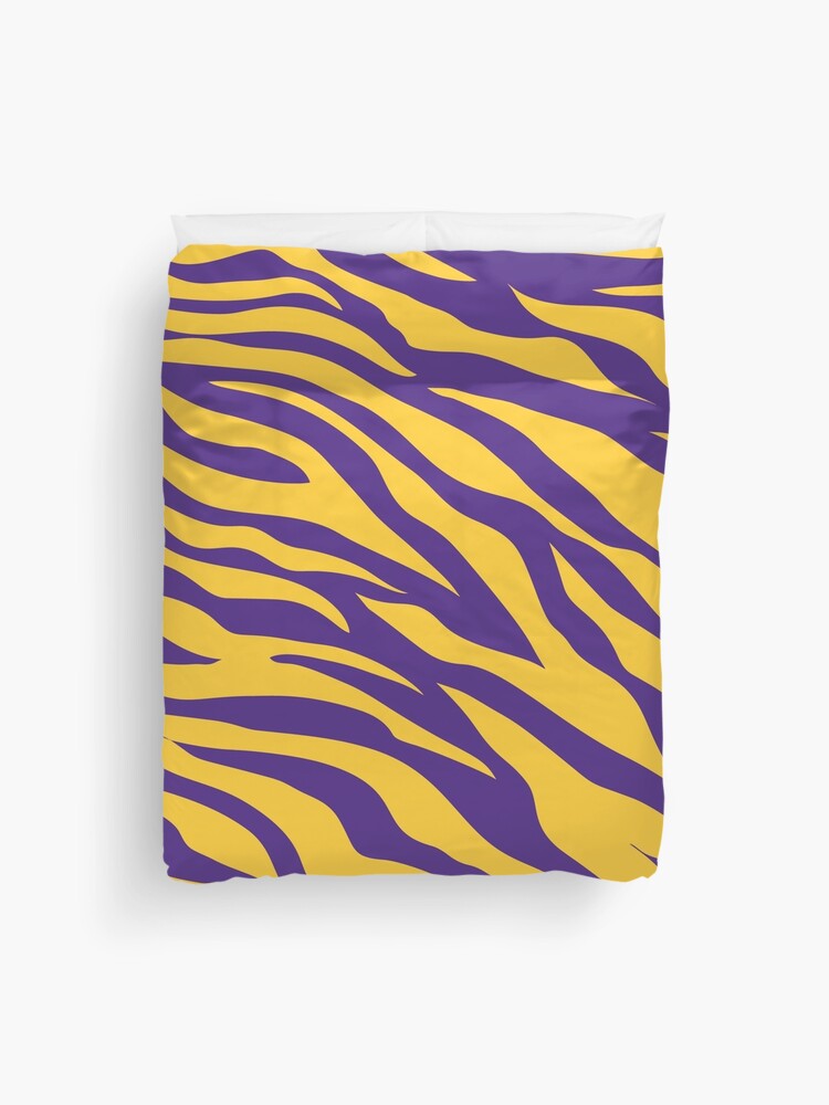 Tiger Stripes - Yellow/Purple Duvet Cover for Sale by DionBlaster