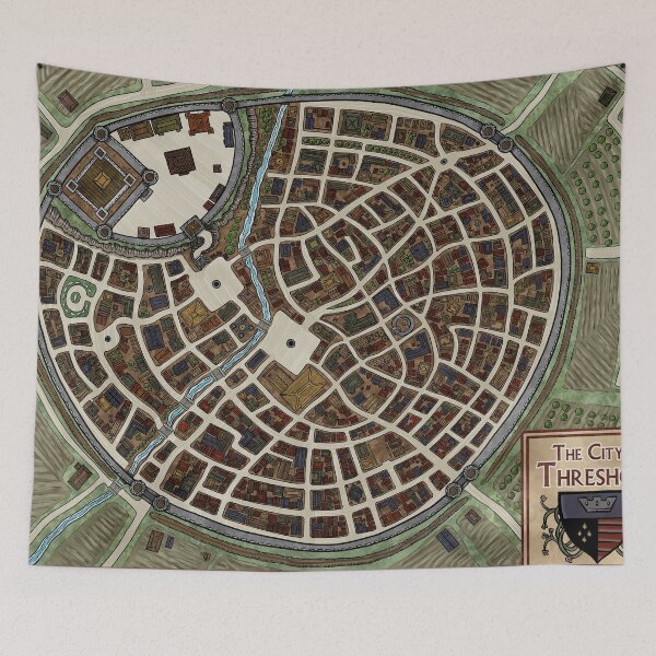 Item preview, Map of the Town of Threshold designed and sold by Dungeonmusings.