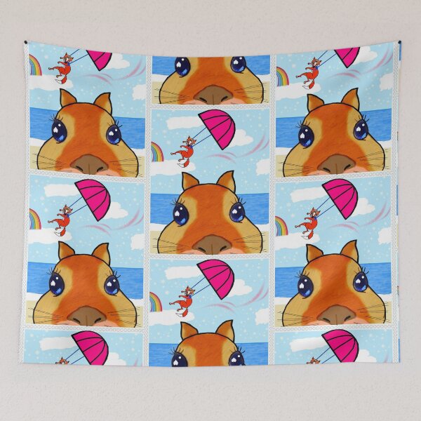Item preview, A fox is preparing to come  down in a parachute designed and sold by Shirley cute art .