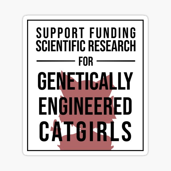 Genetically-Engineered-Catgirls-for-Domestic-Ownership!-(Black)-Mask  Sticker for Sale by Theav165kps