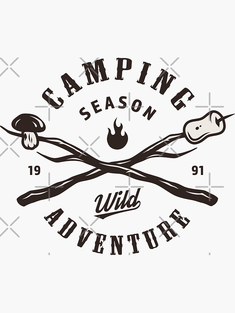 "Camping Season Wild Adventure" Sticker by renju1902 Redbubble