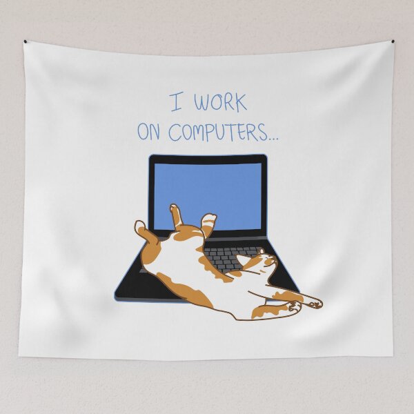 Item preview, Ginger cat sleep in funny pose on computer. designed and sold by hadkhanong.