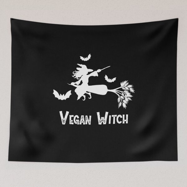 Item preview, Vegan Witch on Flying Carrot Broom Funny Halloween Bats designed and sold by Funny Shirts Matter.