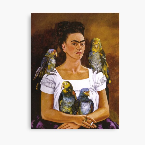 Me and My Parrot by Frida Kahlo Canvas Print