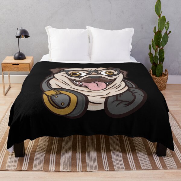 Item preview, Pug with glasses and headphones designed and sold by DerSenat.