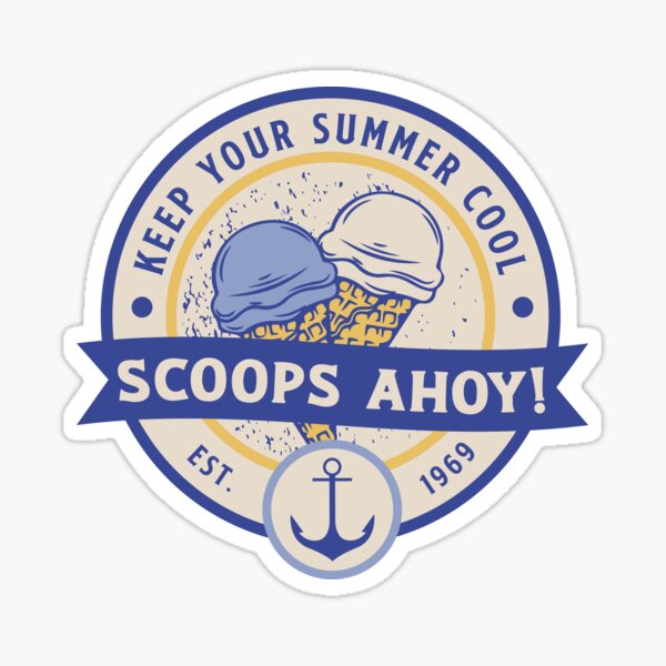 scoops ahoy retro sailor icecream tshirt/ 80s Retro/Stranger things/ Fashion/ 80s Clothing | 80s Shirt | 80s Gift | | Old school Shirt | Retrowave | Hipster Sticker
