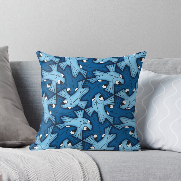 Item preview, Flying Fish Tessellation - Blues designed and sold by DaveSavageArt.