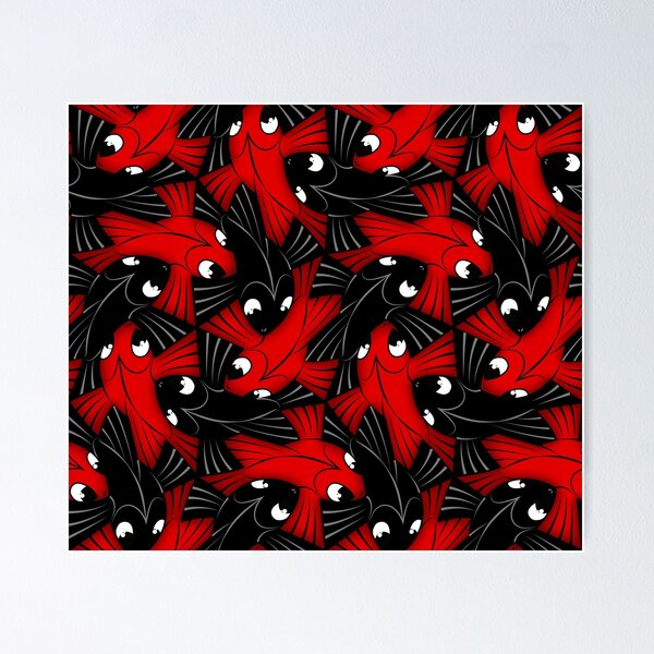 Item preview, Flying Fish Tessellation - Escher Classic designed and sold by DaveSavageArt.