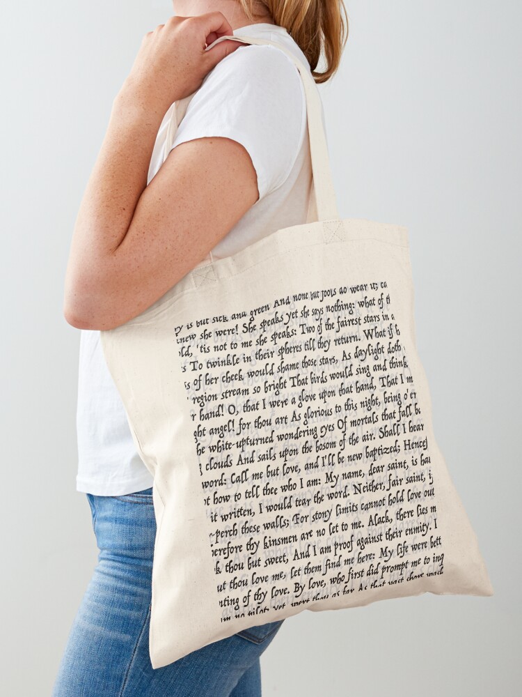 Shakespeare Print Canvas Tote Bag, Reusable Shopping Bags, Large