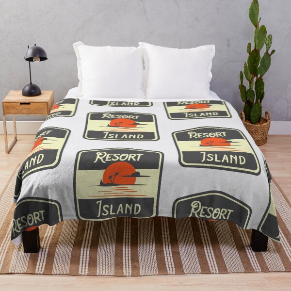 Item preview, 70s resort island tshirt /retro/vintage/Palm Tree Relax Sun Sand Beach Ocean Nature Island Resort Surf Element Travel Design designed and sold by fitpress.