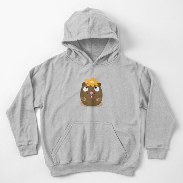 Cute guinea pig happy cartoon illustration Kids Pullover Hoodie