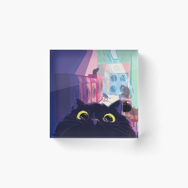 A Meowy Surprise Acrylic Block