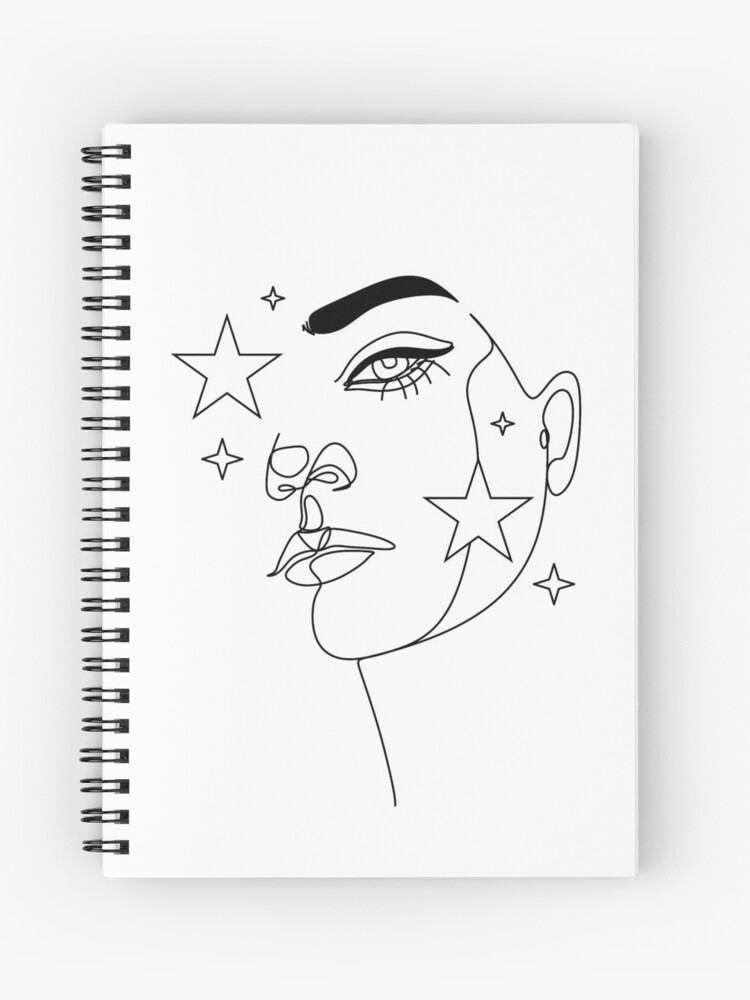 Minimalist Abstract Love Portrait Line Art Drawing Notebook