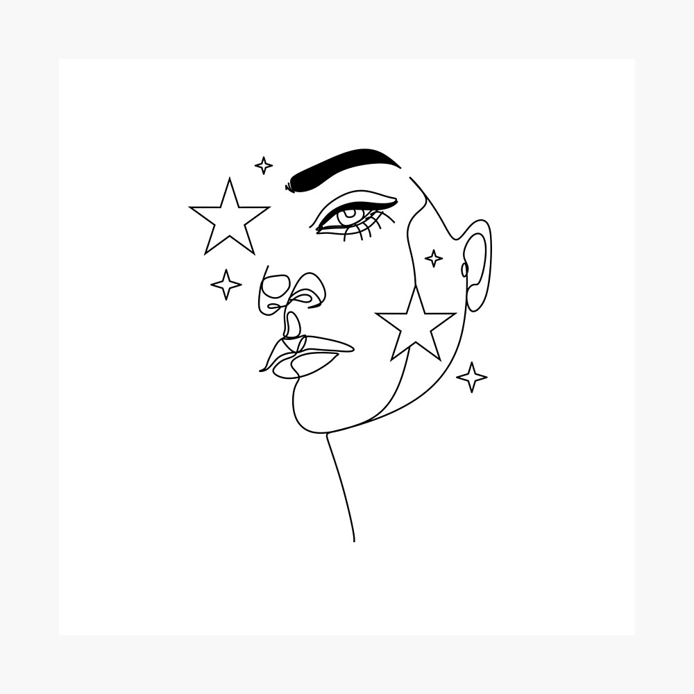 Girl Portrait Abstract art Contemporary art print Woman face portrait Wall art print Home Decor Illustration A4 A5